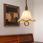 Eurvaryra Classique Élégance Tissu Bois Suspension Lumière - Neutralighting