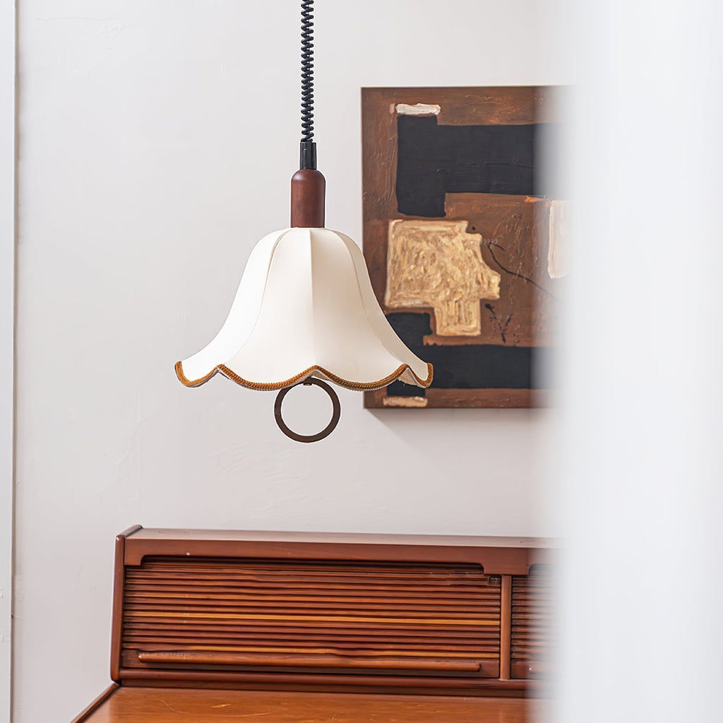Eurvaryra Classique Élégance Tissu Bois Suspension Lumière - Neutralighting