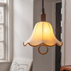 Eurvaryra Classique Élégance Tissu Bois Suspension Lumière - Neutralighting