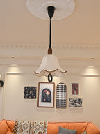 Eurvaryra Classique Élégance Tissu Bois Suspension Lumière - Neutralighting