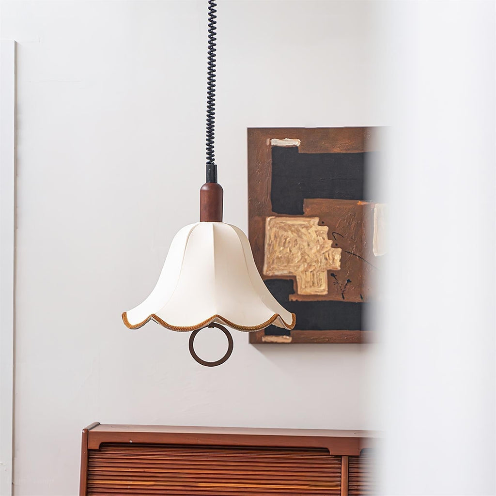 Eurvaryra Classique Élégance Tissu Bois Suspension Lumière - Neutralighting