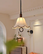Eurvaryra Classique Élégance Tissu Bois Suspension Lumière - Neutralighting