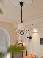 Eurvaryra Classique Élégance Tissu Bois Suspension Lumière - Neutralighting