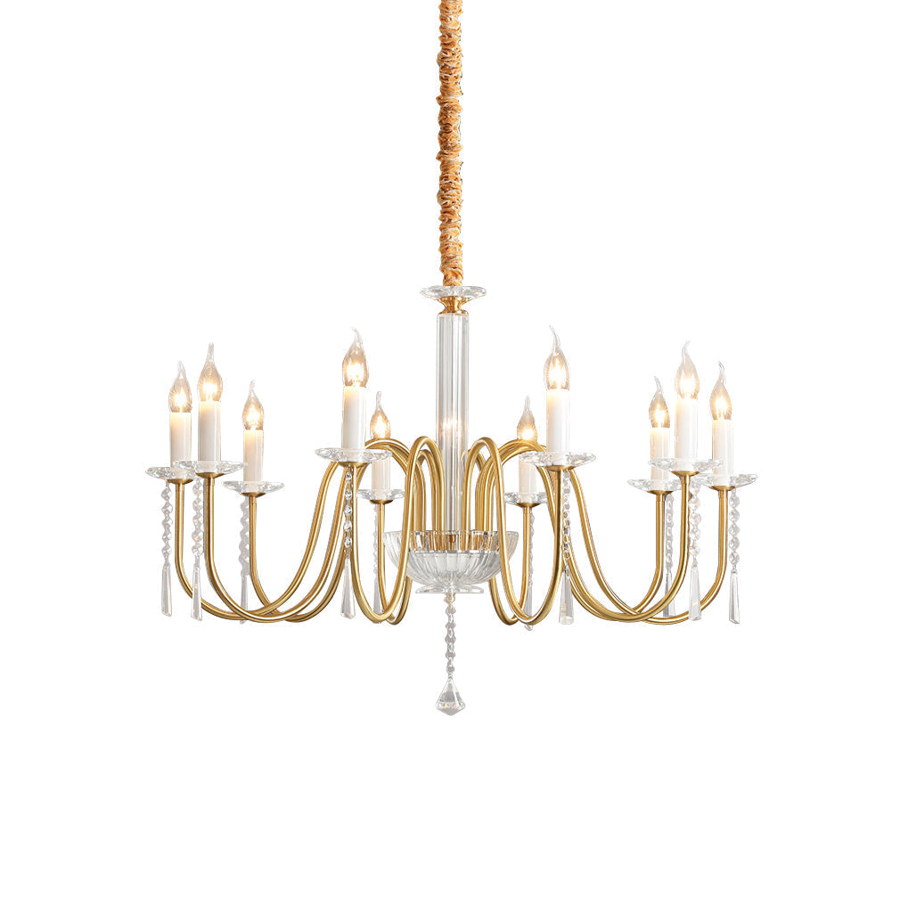Ilphaara Chandelier Laiton Cristal Luxe Postmoderne Salon - Neutralighting