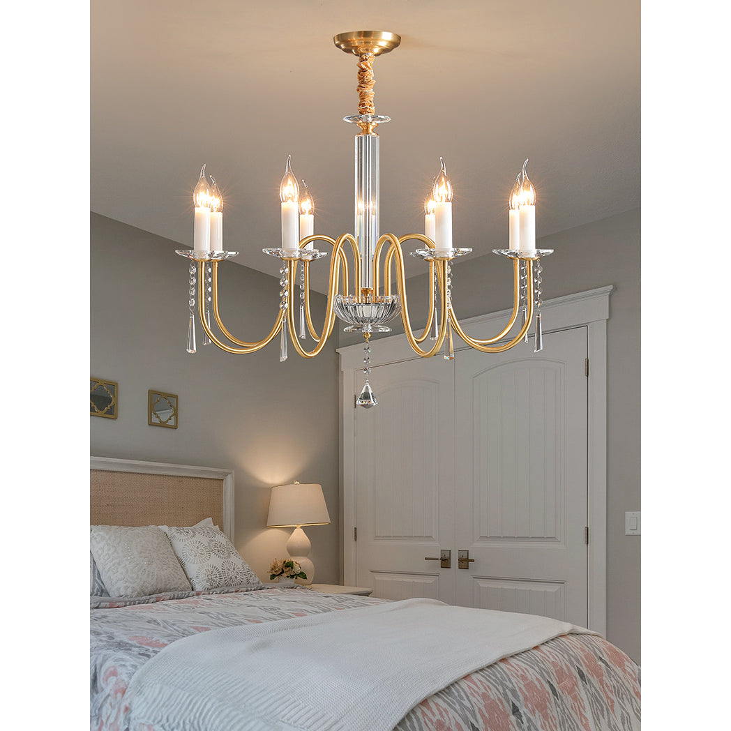 Ilphaara Chandelier Laiton Cristal Luxe Postmoderne Salon - Neutralighting