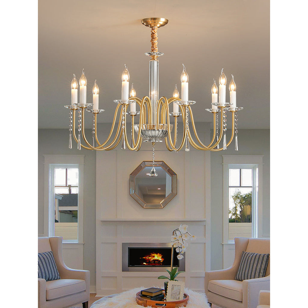 Ilphaara Chandelier Laiton Cristal Luxe Postmoderne Salon - Neutralighting