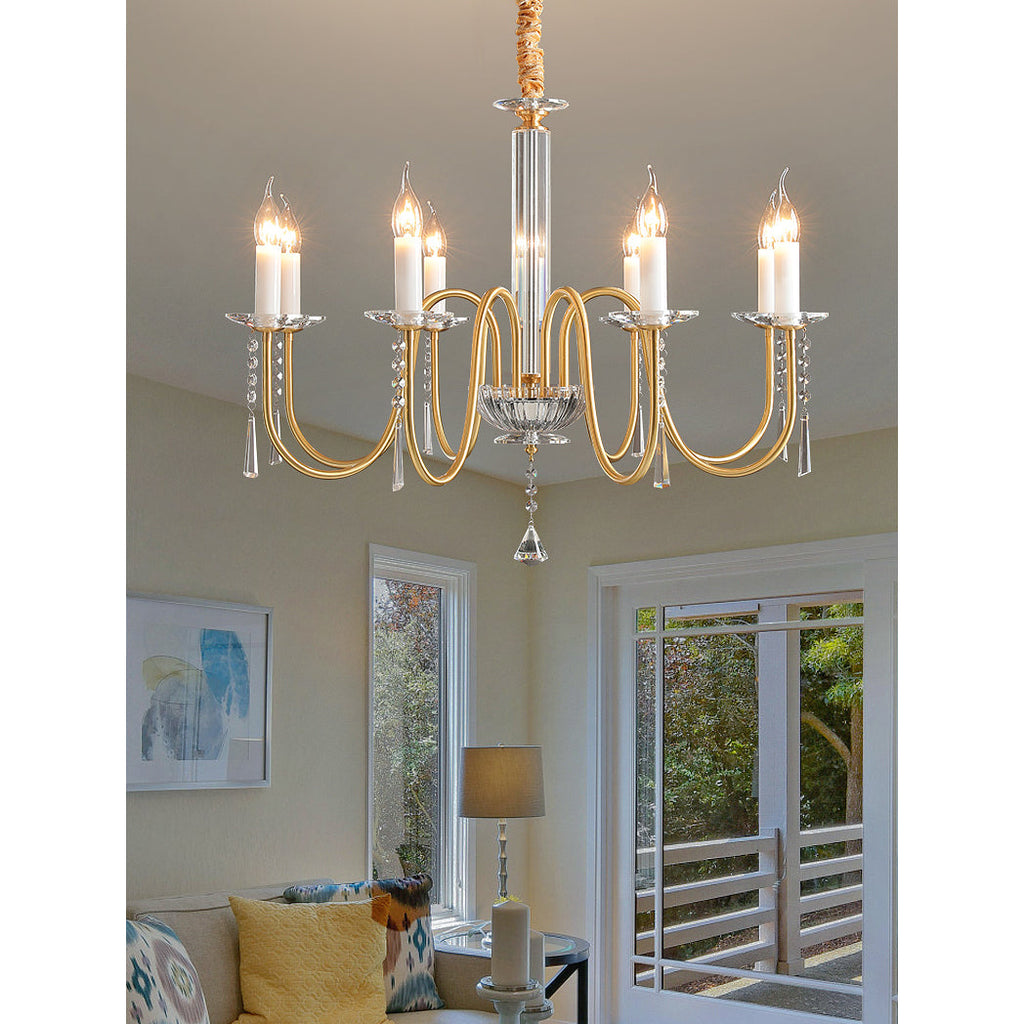 Ilphaara Chandelier Laiton Cristal Luxe Postmoderne Salon - Neutralighting
