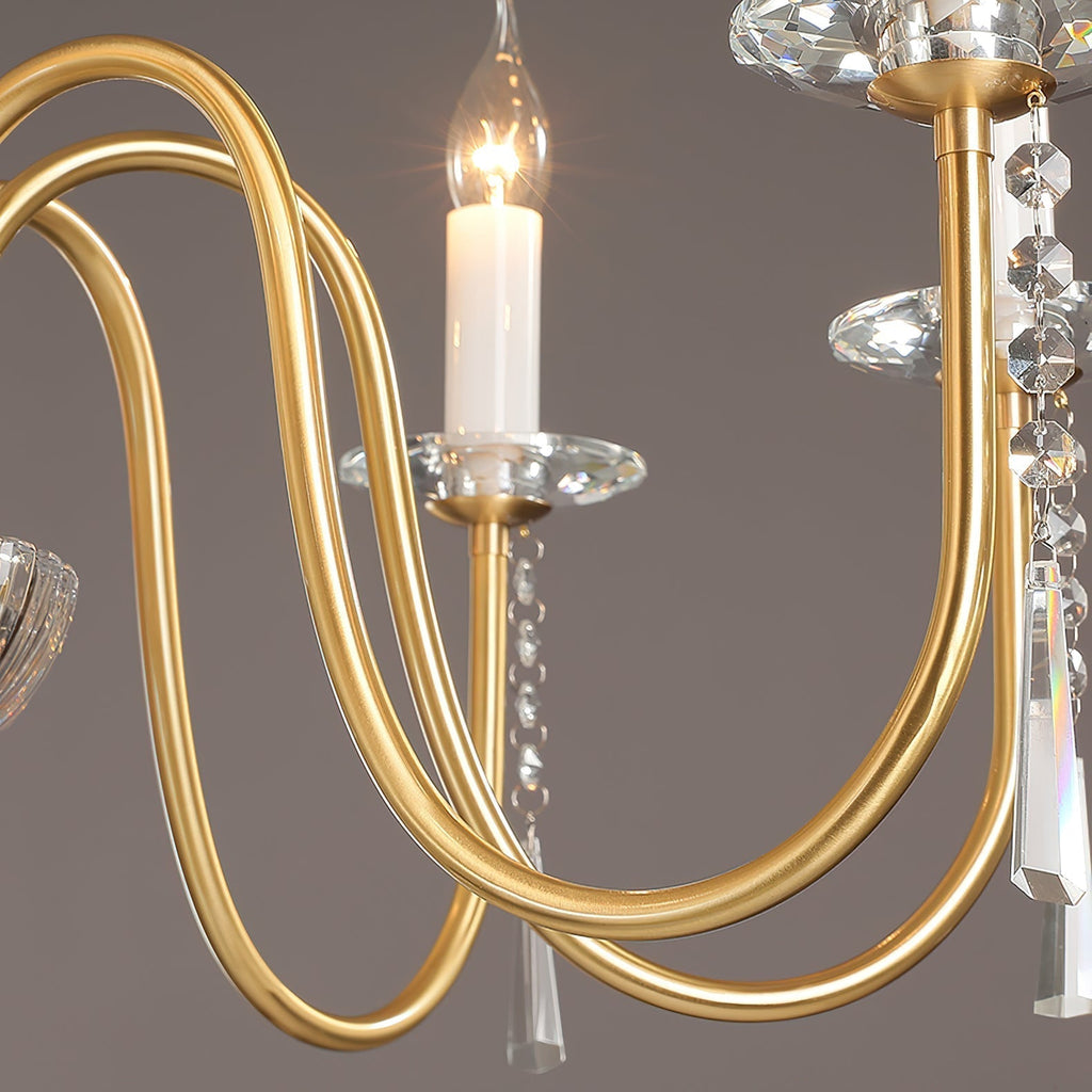 Ilphaara Chandelier Laiton Cristal Luxe Postmoderne Salon - Neutralighting