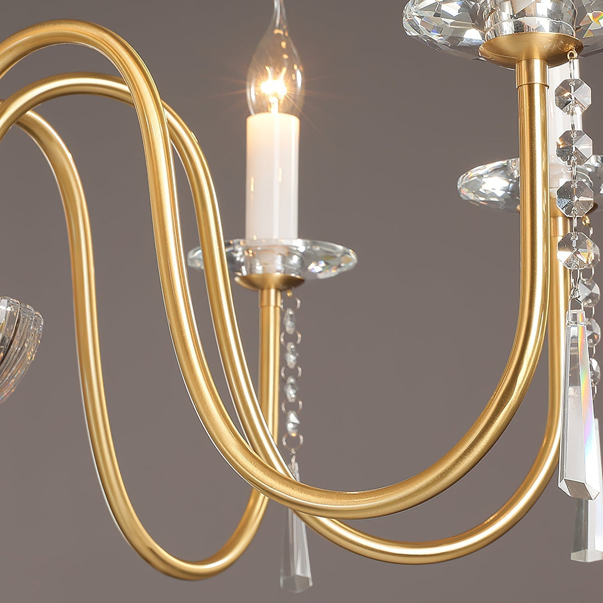 Ilphaara Chandelier Laiton Cristal Luxe Postmoderne Salon - Neutralighting
