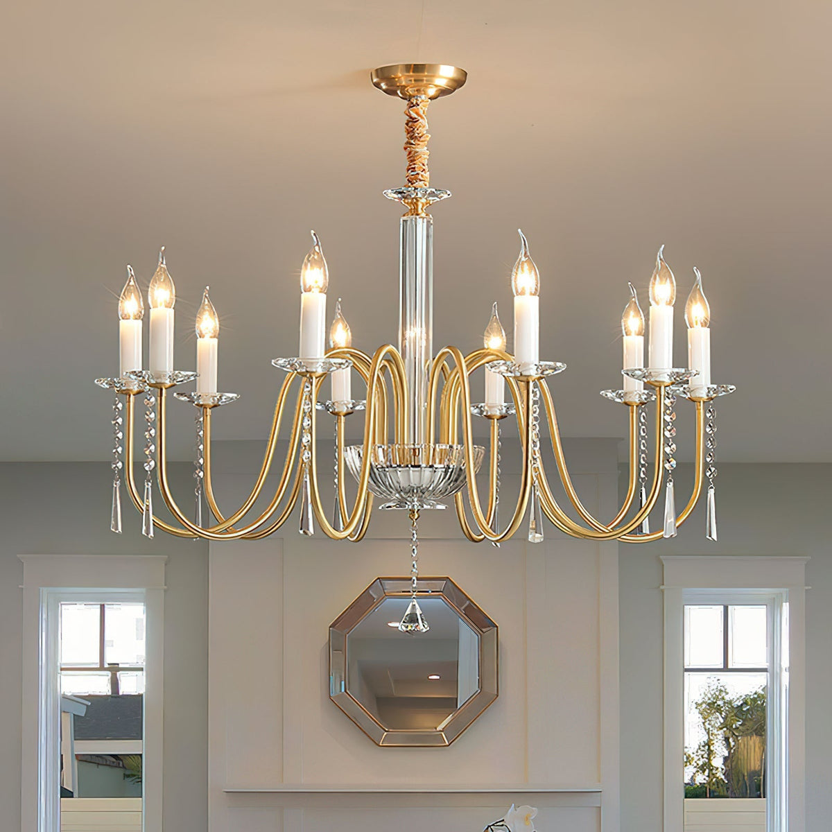 Ilphaara Chandelier Laiton Cristal Luxe Postmoderne Salon - Neutralighting
