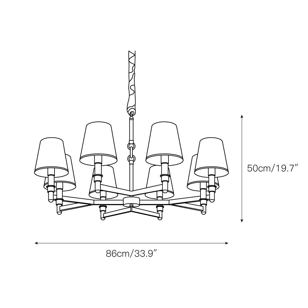 Vadoryra Chandelier Laiton Tissu Luxe Postmoderne Salon - Neutralighting