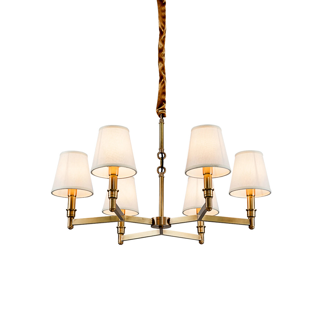 Vadoryra Chandelier Laiton Tissu Luxe Postmoderne Salon - Neutralighting