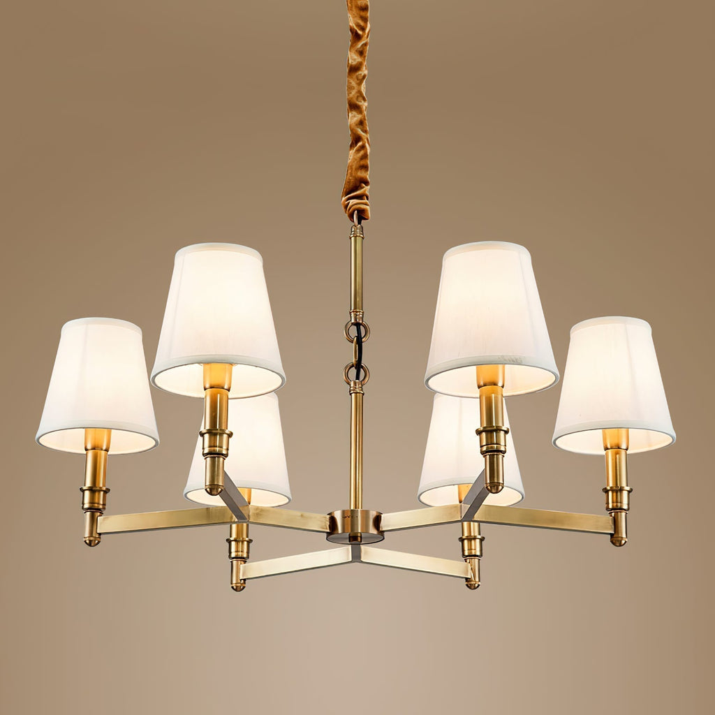 Vadoryra Chandelier Laiton Tissu Luxe Postmoderne Salon - Neutralighting