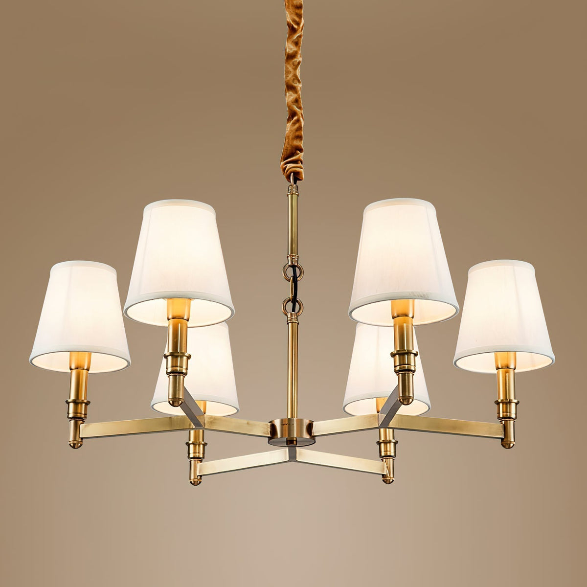 Vadoryra Chandelier Laiton Tissu Luxe Postmoderne Salon - Neutralighting