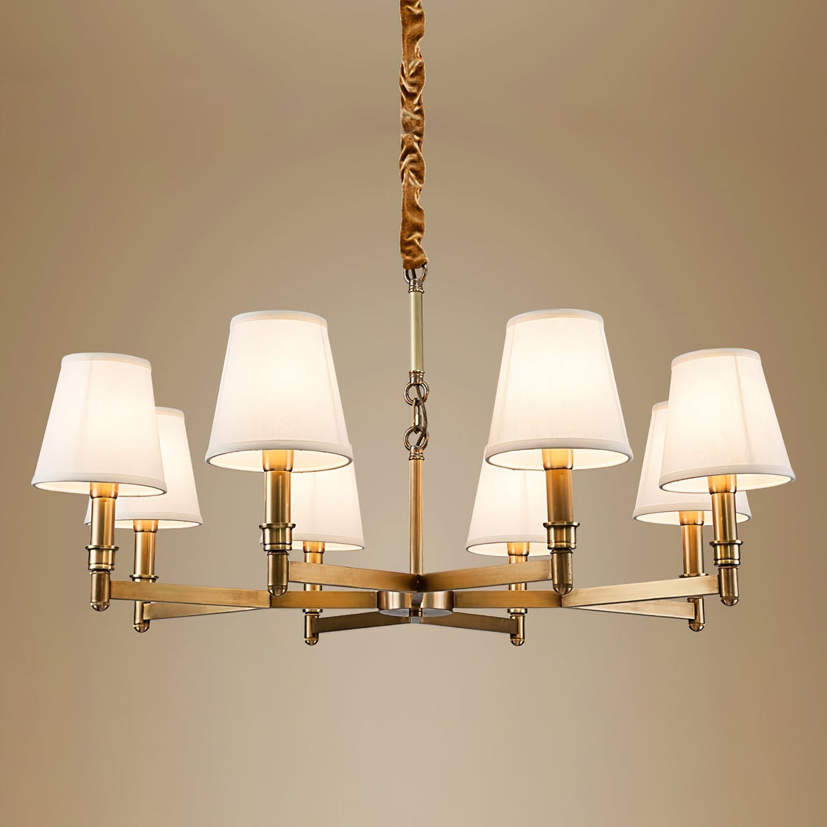 Vadoryra Chandelier Laiton Tissu Luxe Postmoderne Salon - Neutralighting