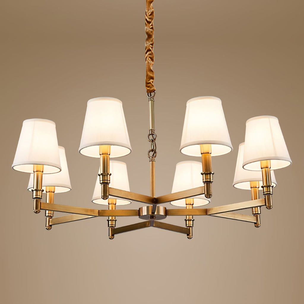 Vadoryra Chandelier Laiton Tissu Luxe Postmoderne Salon - Neutralighting