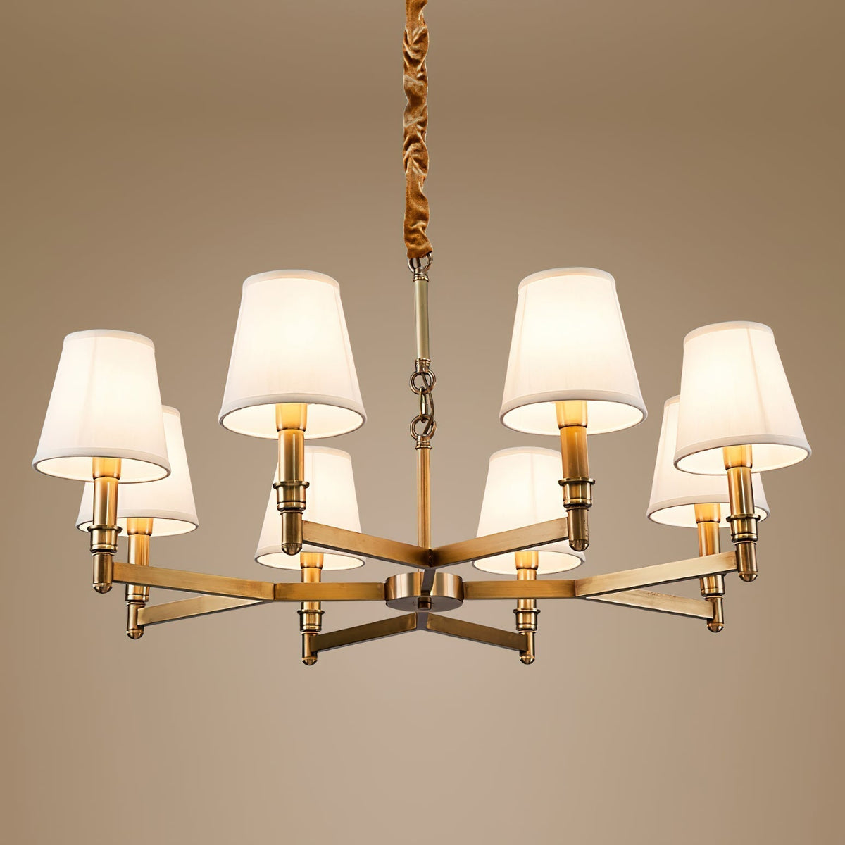 Vadoryra Chandelier Laiton Tissu Luxe Postmoderne Salon - Neutralighting