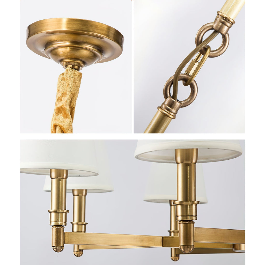 Vadoryra Chandelier Laiton Tissu Luxe Postmoderne Salon - Neutralighting