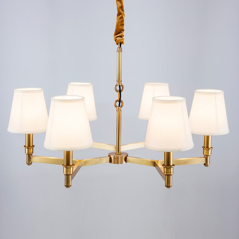 Vadoryra Chandelier Laiton Tissu Luxe Postmoderne Salon - Neutralighting