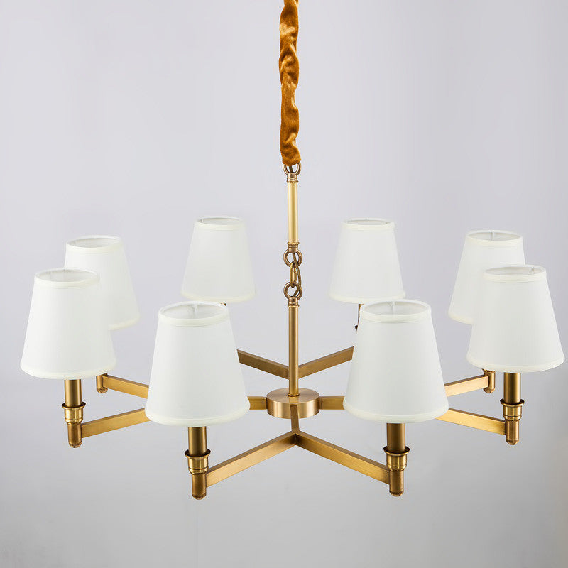 Vadoryra Chandelier Laiton Tissu Luxe Postmoderne Salon - Neutralighting