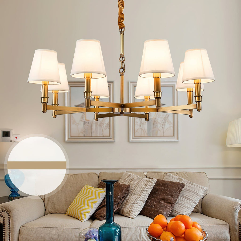 Vadoryra Chandelier Laiton Tissu Luxe Postmoderne Salon - Neutralighting