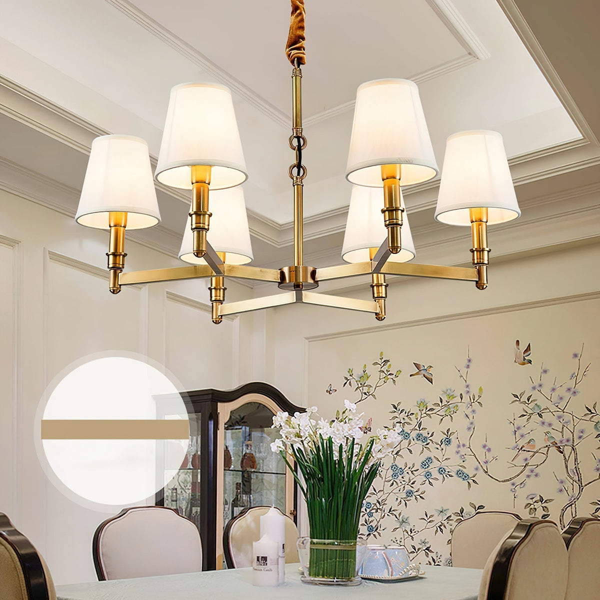 Vadoryra Chandelier Laiton Tissu Luxe Postmoderne Salon - Neutralighting