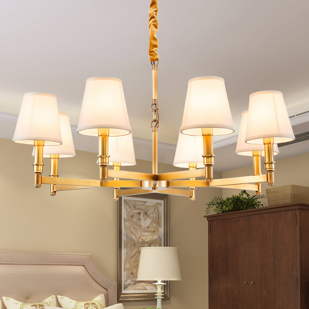 Vadoryra Chandelier Laiton Tissu Luxe Postmoderne Salon - Neutralighting