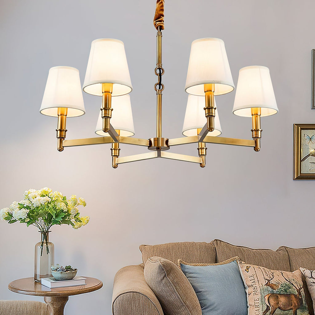 Vadoryra Chandelier Laiton Tissu Luxe Postmoderne Salon - Neutralighting