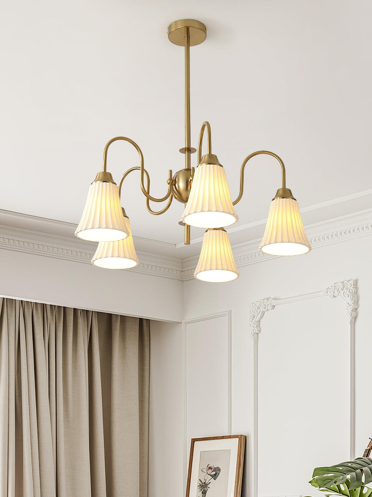 Lustra Lustre Moderne Céramique Plissée - Neutralighting