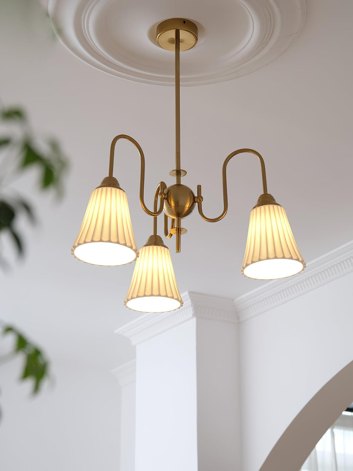 Lustra Lustre Moderne Céramique Plissée - Neutralighting