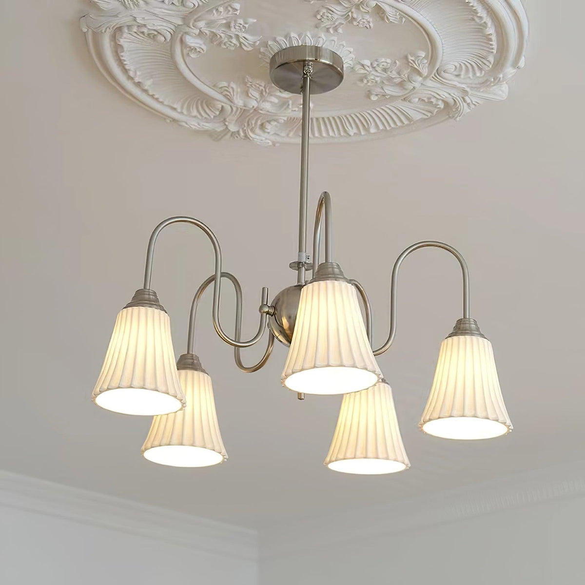 Lustra Lustre Moderne Céramique Plissée - Neutralighting