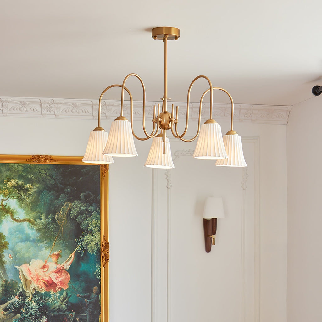 Lustra Lustre Moderne Céramique Plissée - Neutralighting