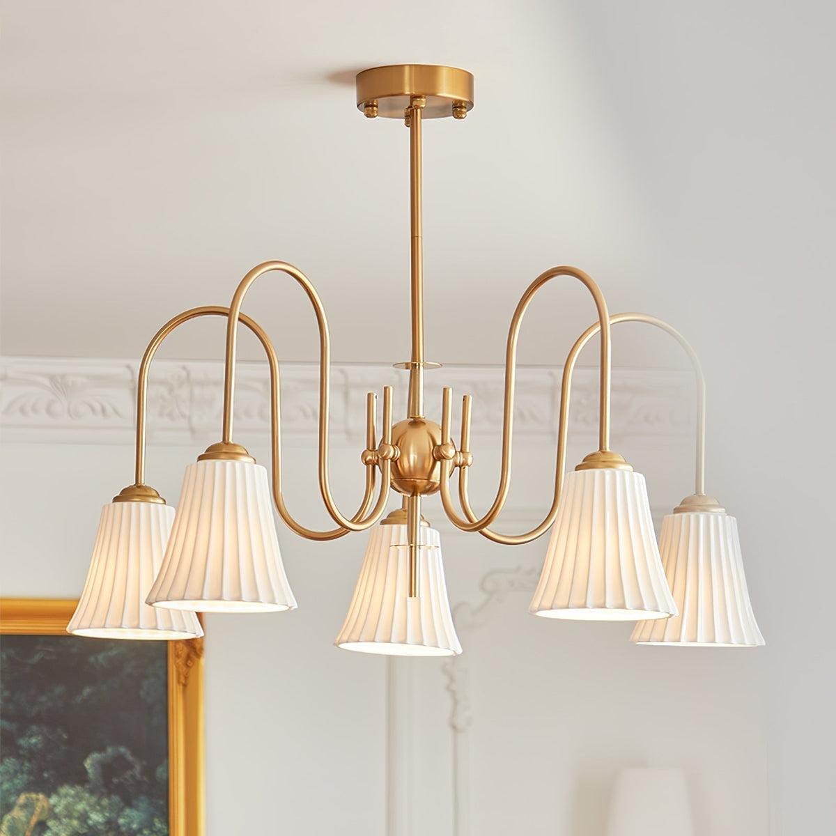 Lustra Lustre Moderne Céramique Plissée - Neutralighting