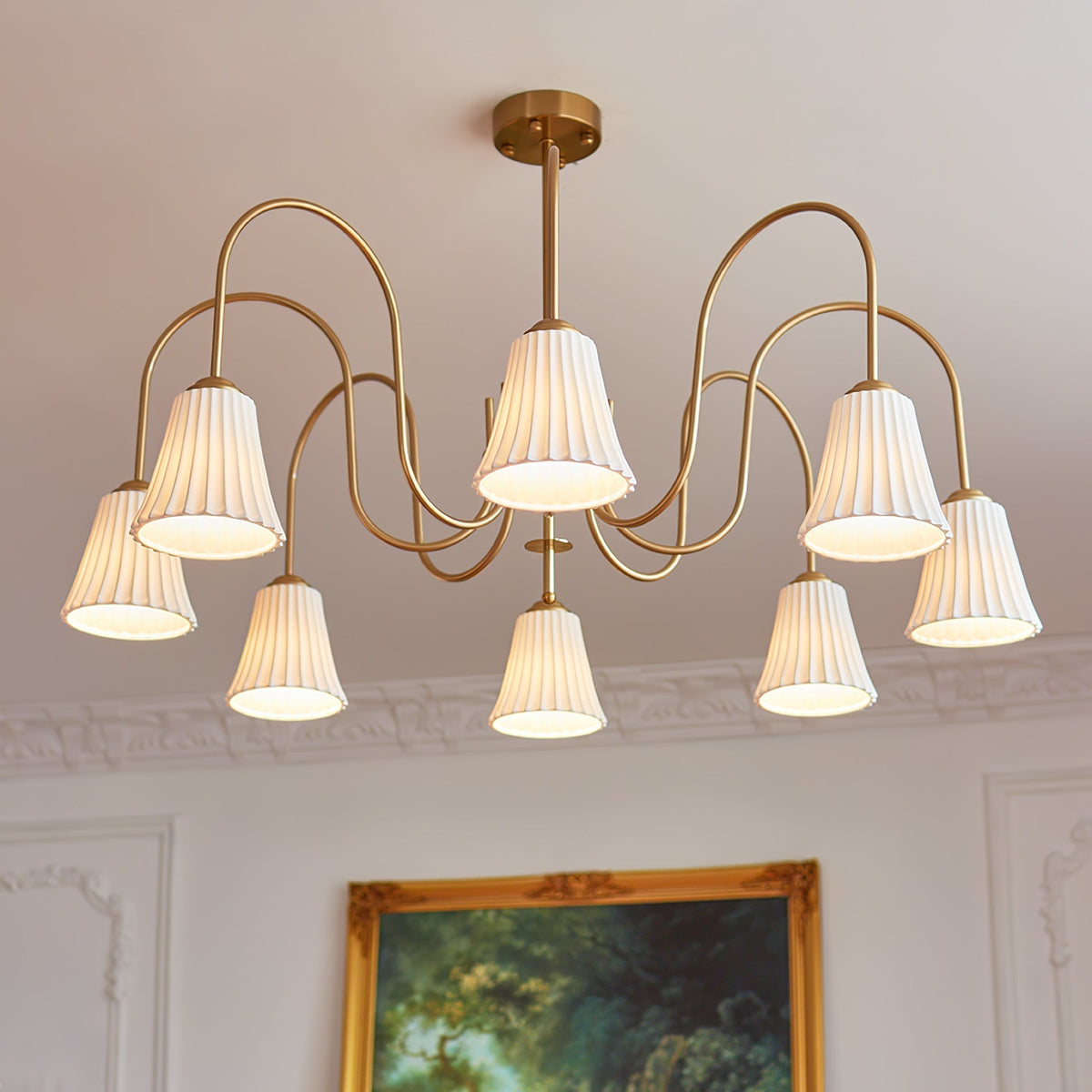 Lustra Lustre Moderne Céramique Plissée - Neutralighting