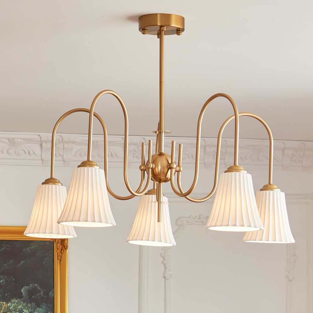 Lustra Lustre Moderne Céramique Plissée - Neutralighting