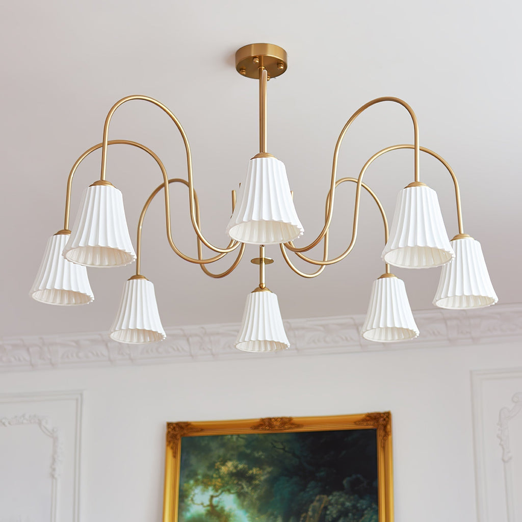 Lustra Lustre Moderne Céramique Plissée - Neutralighting