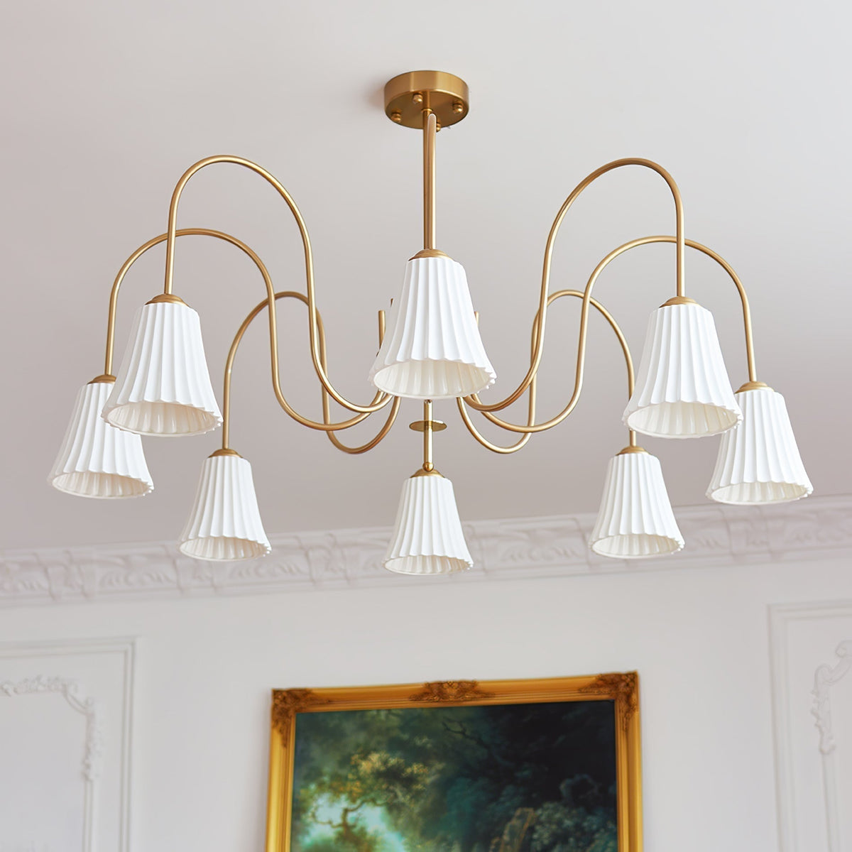Lustra Lustre Moderne Céramique Plissée - Neutralighting