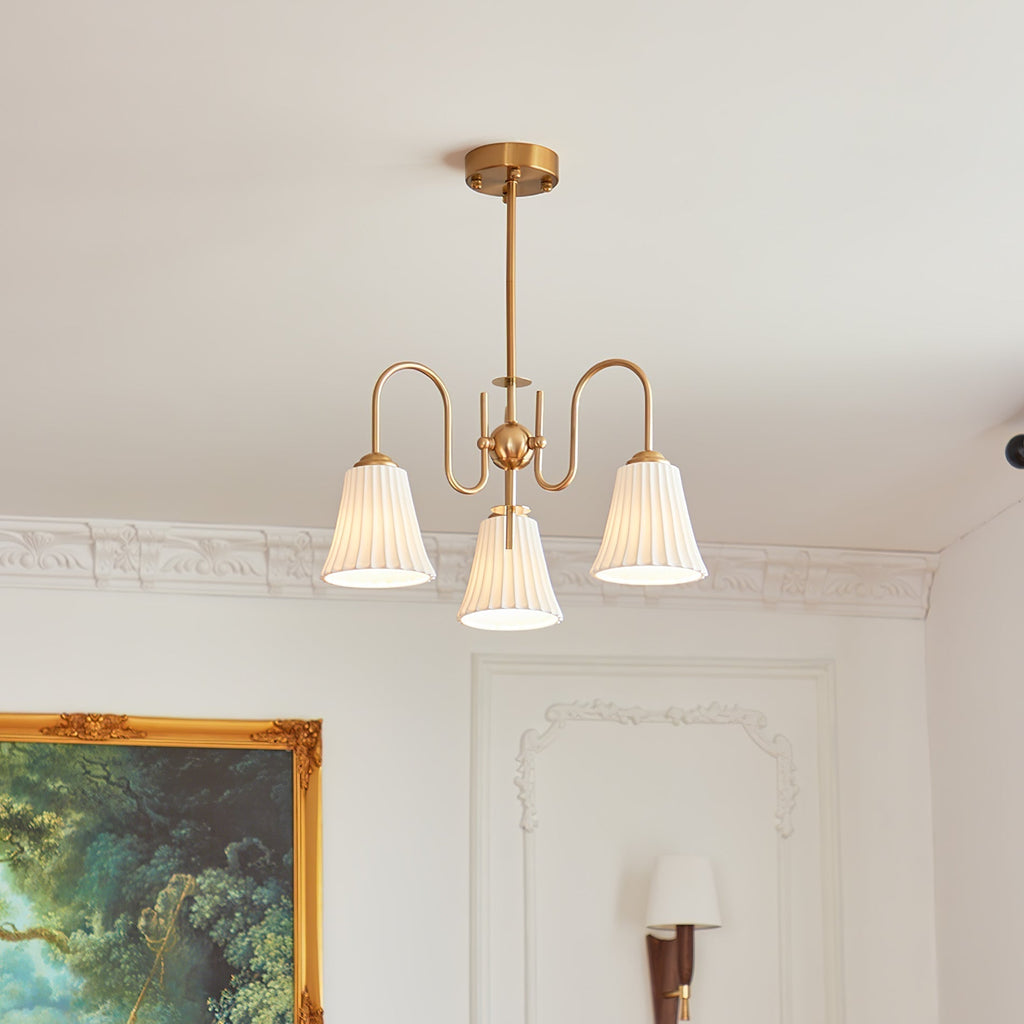 Lustra Lustre Moderne Céramique Plissée - Neutralighting