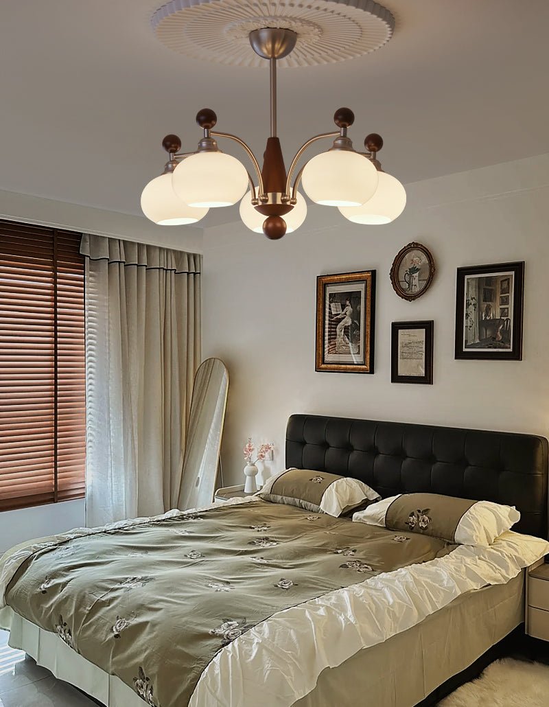 Ivloria Chandelier Bois Verre Orbit Élégance Traditionnelle - Neutralighting