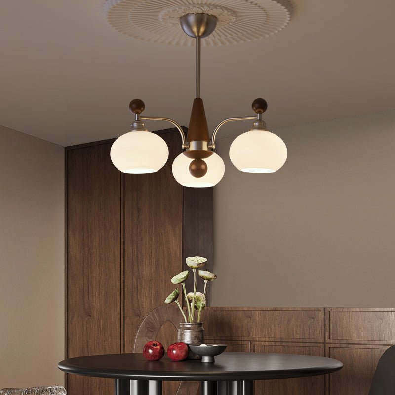 Ivloria Chandelier Bois Verre Orbit Élégance Traditionnelle - Neutralighting