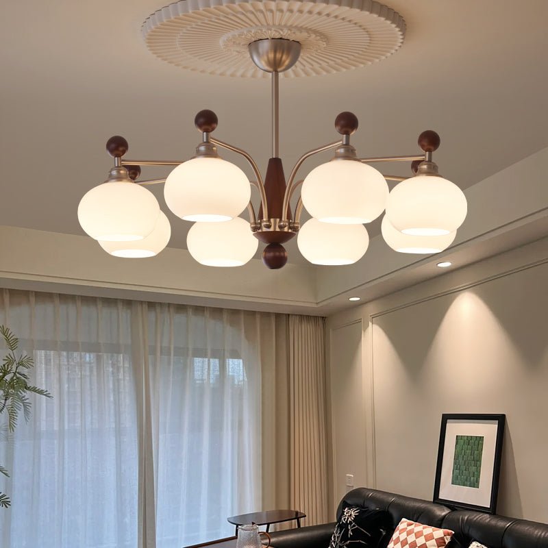 Ivloria Chandelier Bois Verre Orbit Élégance Traditionnelle - Neutralighting