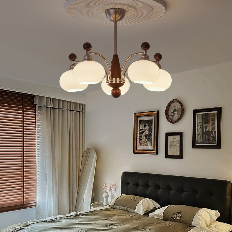 Ivloria Chandelier Bois Verre Orbit Élégance Traditionnelle - Neutralighting