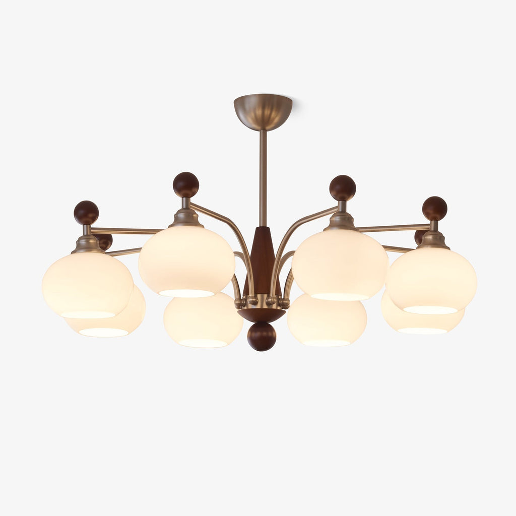 Ivloria Chandelier Bois Verre Orbit Élégance Traditionnelle - Neutralighting