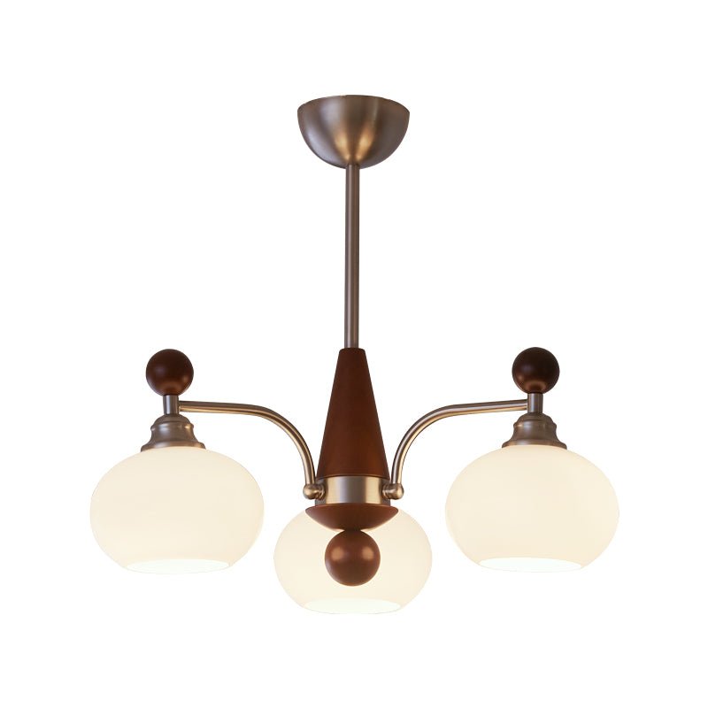 Ivloria Chandelier Bois Verre Orbit Élégance Traditionnelle - Neutralighting