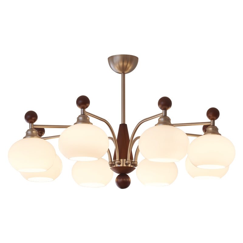 Ivloria Chandelier Bois Verre Orbit Élégance Traditionnelle - Neutralighting