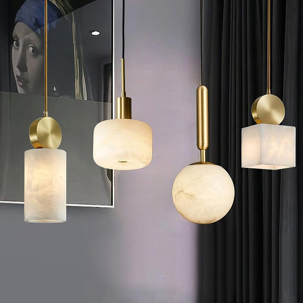 Lyrindis Cylindre Albâtre Pendentif Lumière - Neutralighting