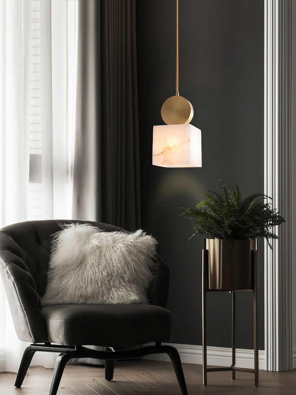 Lyrindis Cylindre Albâtre Pendentif Lumière - Neutralighting