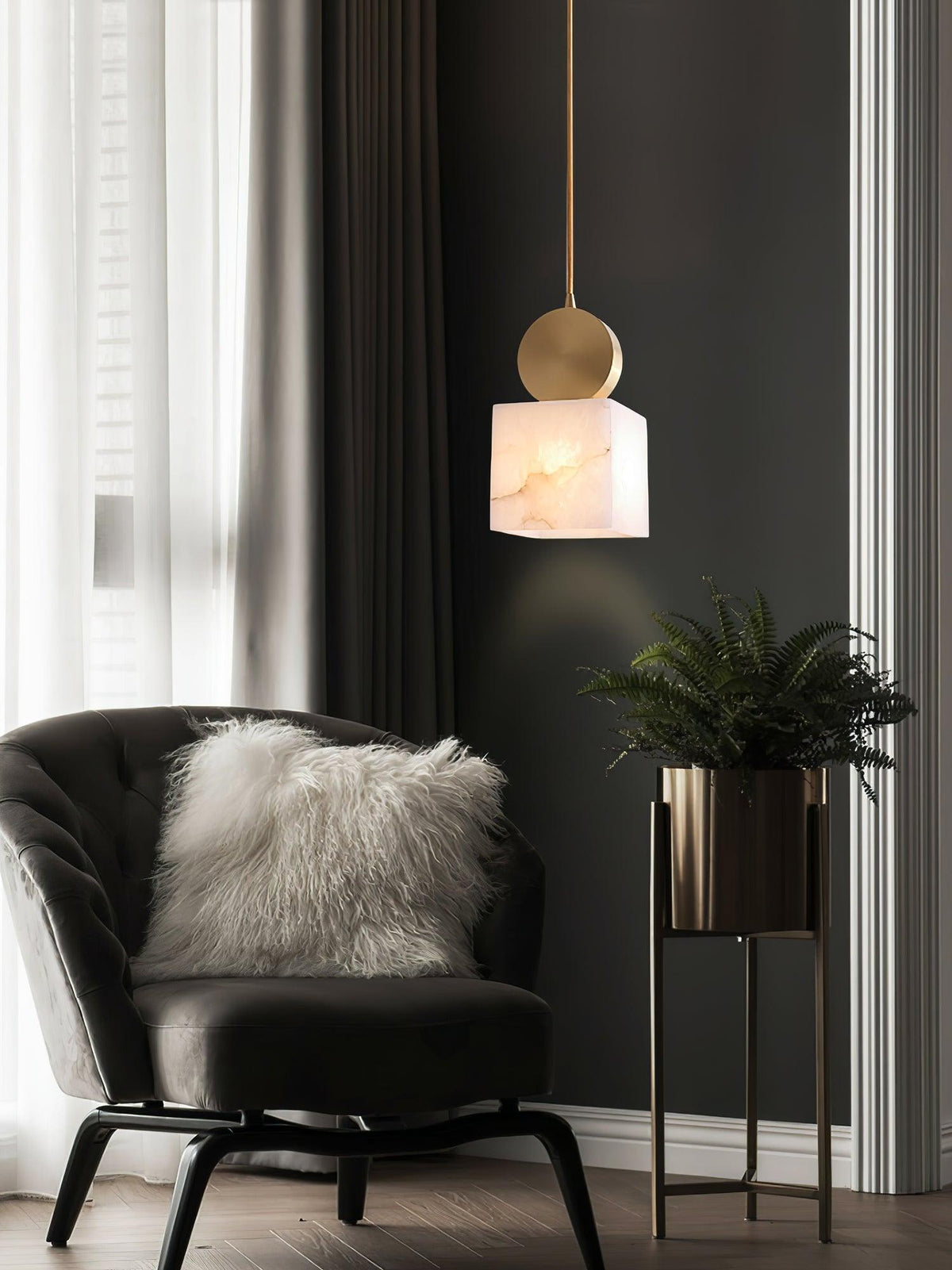 Lyrindis Cylindre Albâtre Pendentif Lumière - Neutralighting