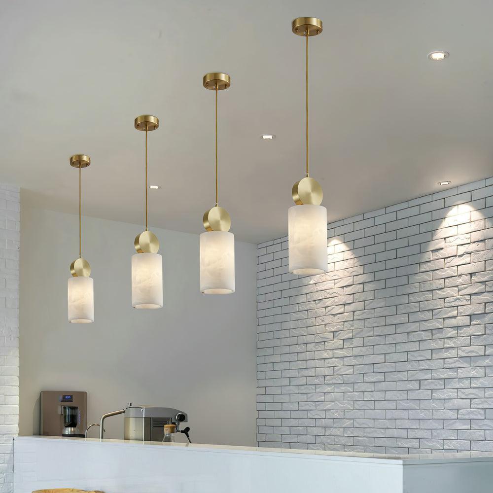 Lyrindis Cylindre Albâtre Pendentif Lumière - Neutralighting