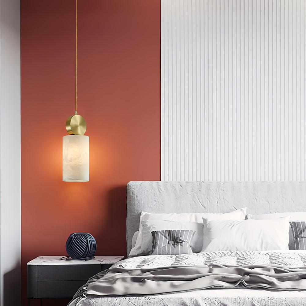 Lyrindis Cylindre Albâtre Pendentif Lumière - Neutralighting